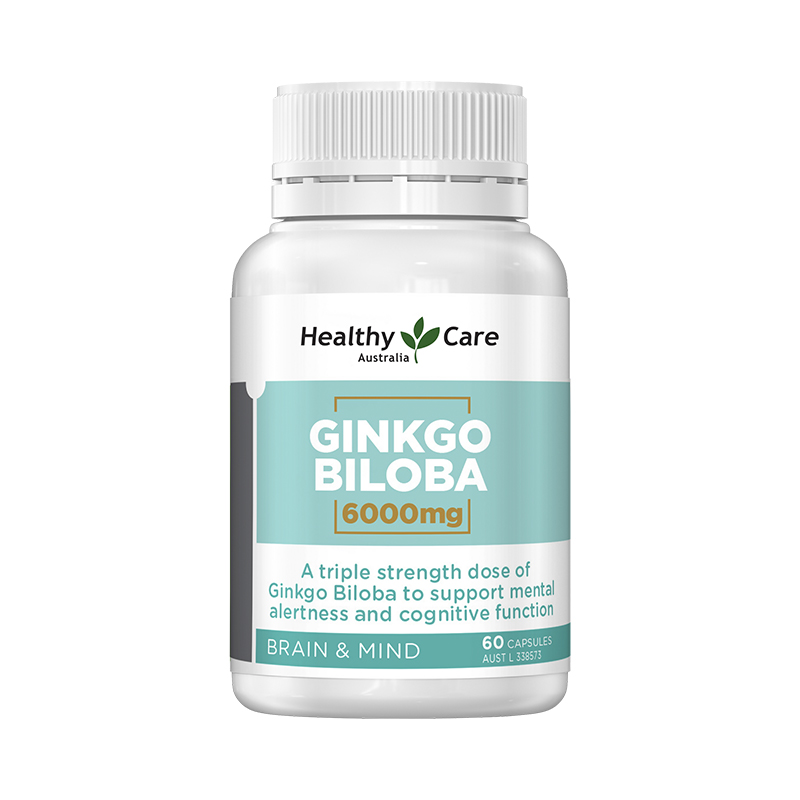 Healthy Care Brain Booster Ginkgo Biloba 6000mg 60 Capsules