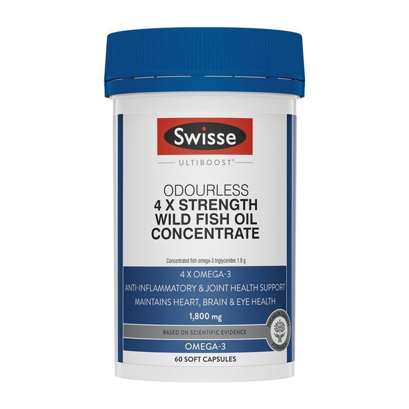 Swisse Ultiboost 4 x Strength Wild Fish Oil Concentrate 60 Capsules