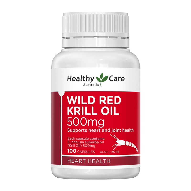 Healthy Care Wild Red Krill Oil 500mg 100 Capsules