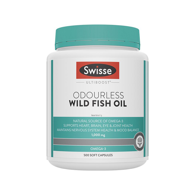 Swisse Ultiboost Odourless Wild Fish Oil 1000mg 500 Capsules Exclusive Size