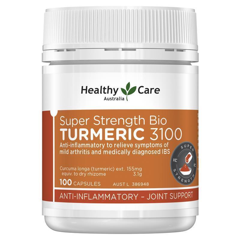 Healthy Care Super Strength Bio Turmeric 3100mg 100 Capsules