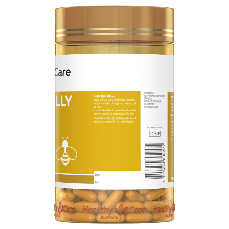 Healthy Care Royal Jelly 1000mg 365 Capsules