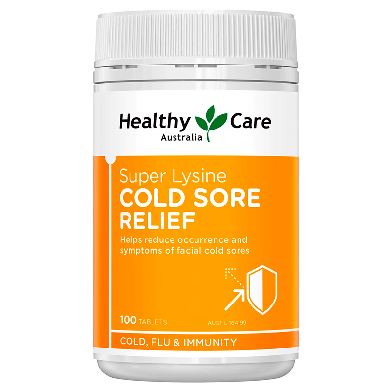 Healthy Care Super Lysine Cold Sore Relief 1000mg 100 Tablets