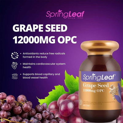 SpringLeaf Grape Seed 12000mg OPC 180 Cap