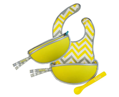 B.box Travel Bib + Silicone Spoon - Splish Splash