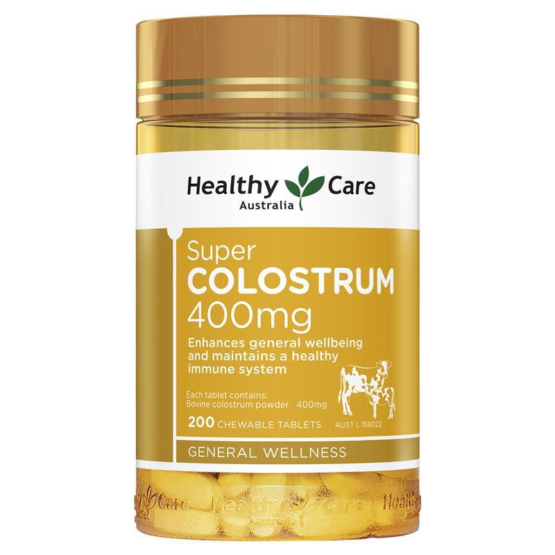 Healthy Care Super Colostrum 400mg Chewable 200 Tablets