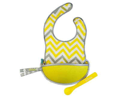 B.box Travel Bib + Silicone Spoon - Splish Splash