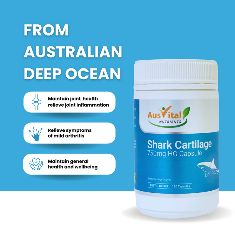 Ausvital Nutrients Shark Cartilage 750mg HG 120 Capsules